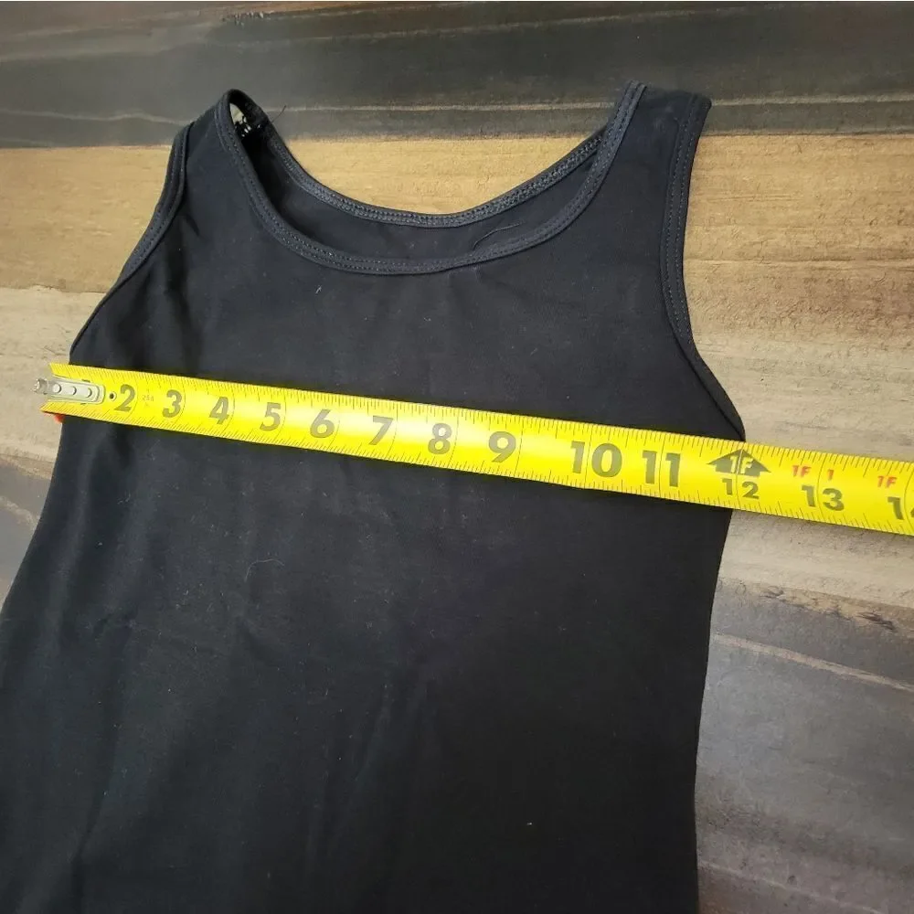 Luna una Girl's Dancewear Solid Black Leotard Bodysuit Open Back Pull On Size 10